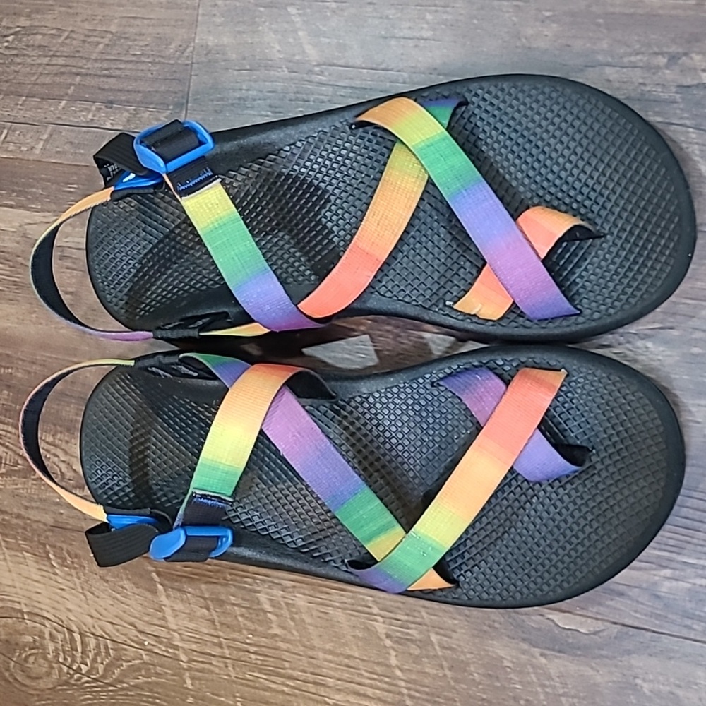 Chaco Cloud Sandals Pride Rainbow Strap M 11 - image 4